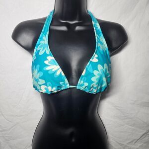 Vintage 90s blue beachy triangle bikini top